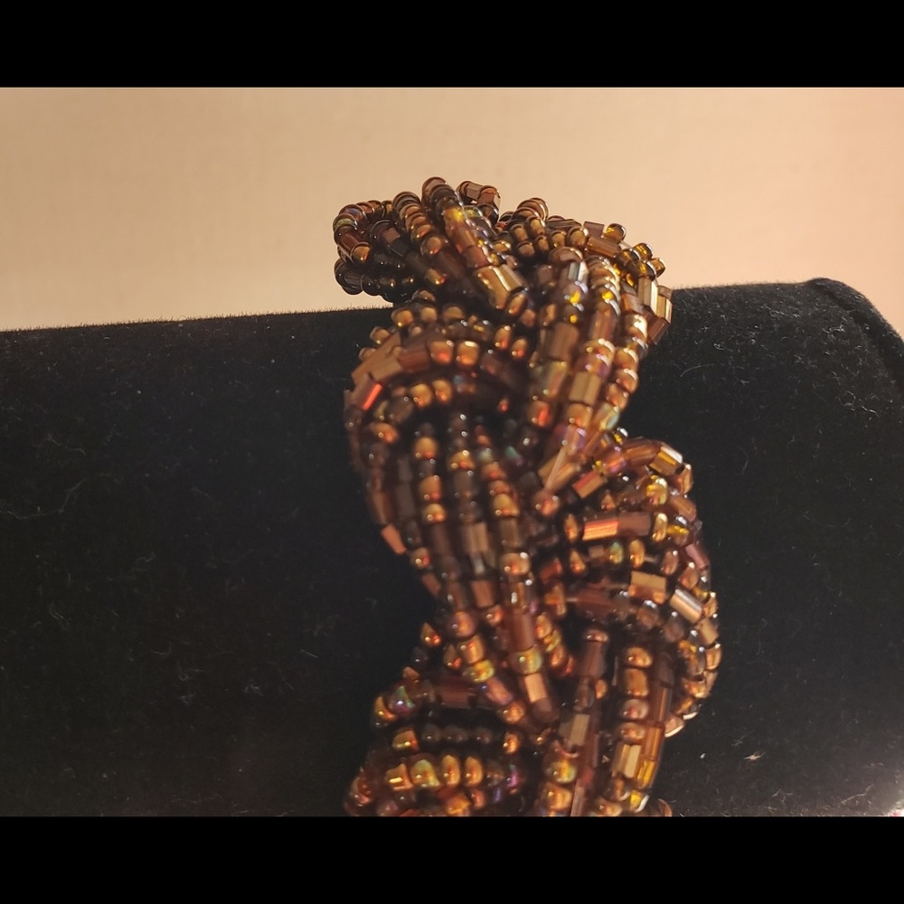 7" Shimmering Triple Braided Brown Bracelet